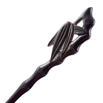 Crystalmood Handmade Carved Ebony Wood Hair Stick Bamboo & Leaves